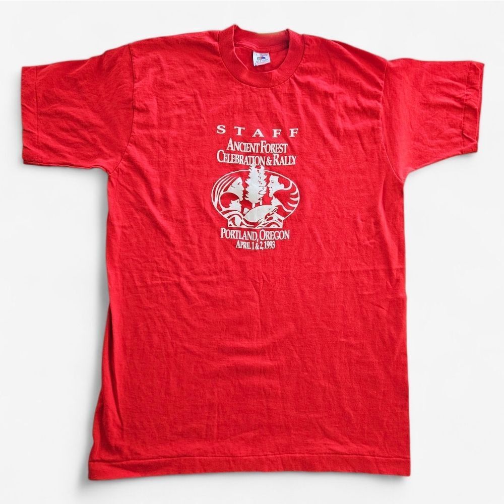 Vintage Single Stitch 1993 Ancient Forest Conservation Rally Staff Tee T-Shirt L